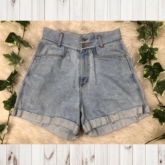 Vintage Pants - Vintage Blue Distressed High Waist Shorts!